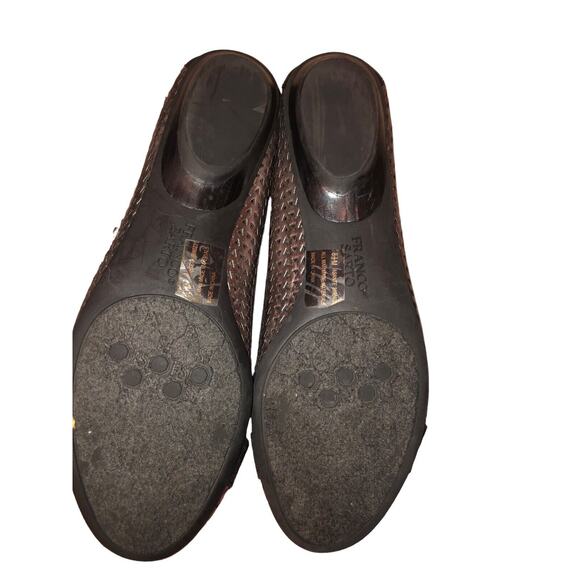 Franco‎ Sarto Silver/Black Perforated Leather Flats Size 8.5M - Picture 7 of 11